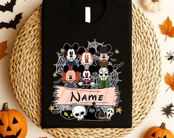T-shirt fantôme de Mickey, Mickey effrayant de Disney avec nom personnalisé, chemise d'Halloween fantôme, chemise citrouille, chemise fantôme d'Halloween, t-shirt fête d'Halloween