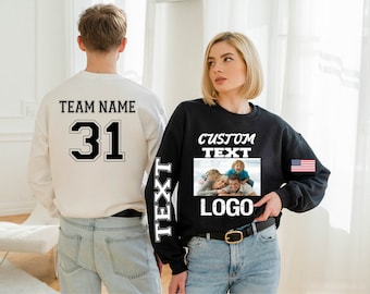 Bluza z logo: spersonalizowany tekst, nazwa drużyny i numer