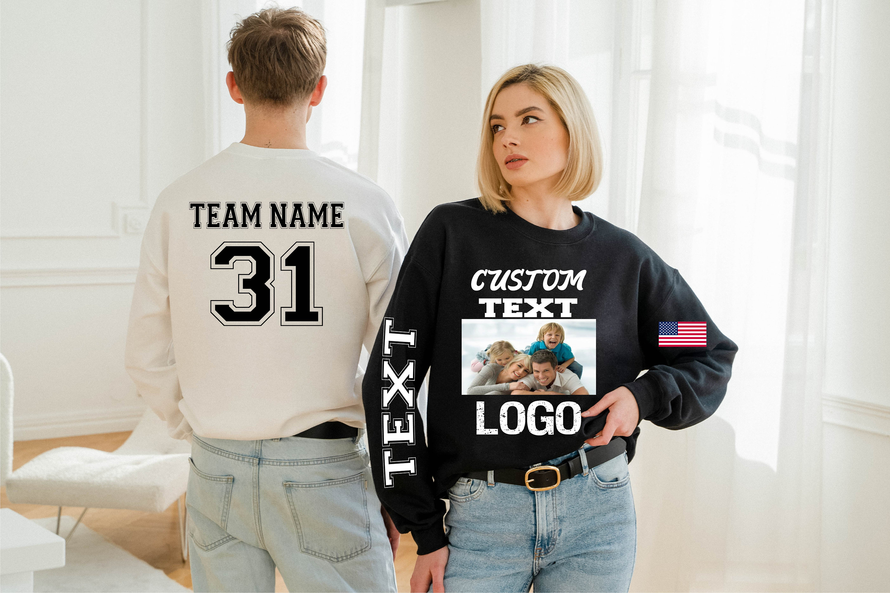 [GRAVER]★LETTERING AUTOGRAPH BACK LOGO SWEATSHIRT Custom Logo Sweatshirt, Custom Your Text Gift, Personalized