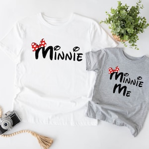 Minnie and Minnie Me Shirt, Cute Disney Shirt, Mom and Her Daughter Matching Tee, Mother&#39;s Day Gift, Disneyland Apparel, Christmas Trend Tee