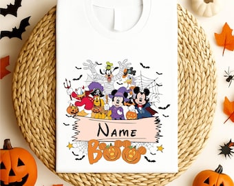 Disney Halloween All Characters Mickey And Friends Halloween Boo Custom Shirt, Disney Halloween Mummy Shirt, Disneyland Halloween Gift Tees