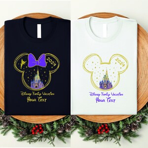 Custom Disney Castle Family Vacation 2025 Shirt, Disney Family Matching Shirt, Personalized Disney Trip, Disneyworld Matching Mickey Minnie