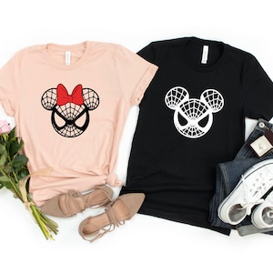 Spiderman Mickey and Minnie Avengers Couple Shirt, Disney Mickey Minnie Head Shirt, Spiderman Matching Shirts, Spiderman Disney Family Shirt