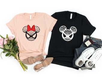 Spiderman Mickey and Minnie Avengers Couple Shirt, Disney Mickey Minnie Head Shirt, Spiderman Matching Shirts, Spiderman Disney Family Shirt
