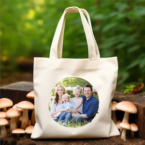 Personalized Photo Bag, Custom Photo Gift For Family Matching Tote Bag, Gift for Mom Custom Tote Bags, Promotional Tote Bag, Your Text Image