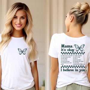 Mama It&#39;s Okay Shirt, Mothers Day Gift, Mom Life Shirt, Motivational Shirts For Mom, Groovy Mom Tee, Mental Health Shirt, Butterfly Mama Tee