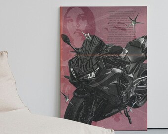 Honda motorbike pink print
