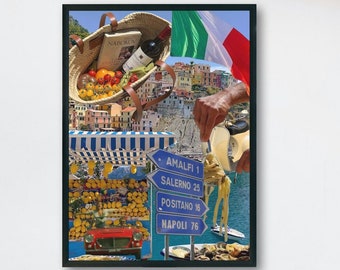 Summer in Italy collage print
