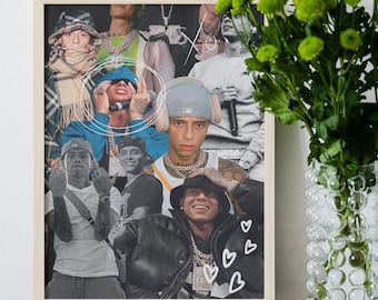 Central cee rapper collage digital print