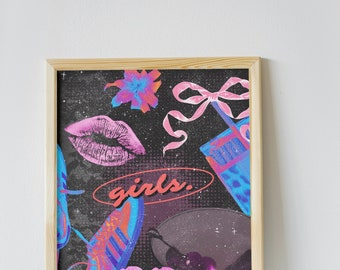 Girls collage digital print