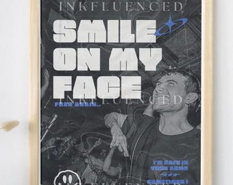 Fred again inspired print | smile on my face graphic poster | digital download