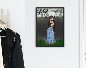 Kendrick Lamar recreation illustrated girl print