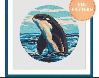 Killer whale - Cross Stitch Pattern PDF -  Cross stitch pattern- Instant digital download