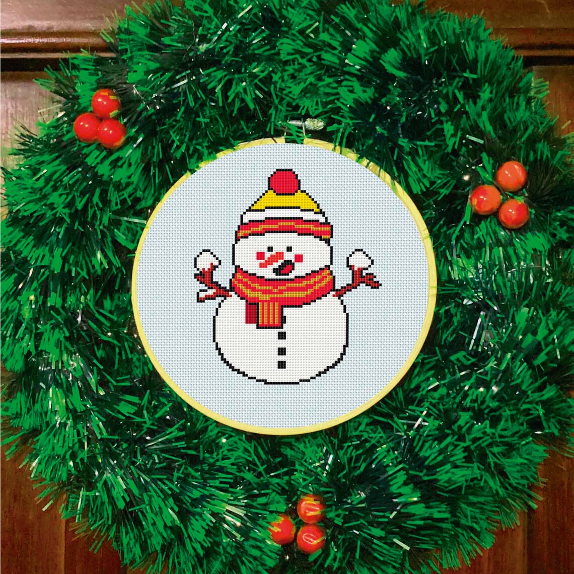 Christmas Snowman - Cross Stitch Pattern PDF - Cross Stitch Christmas ...