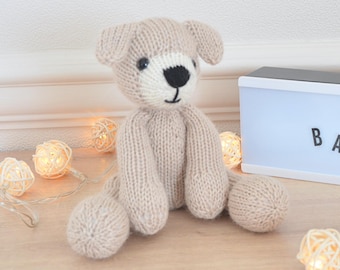 Dog Knitting Pattern Bailey Dog Cuddly Soft Toy PDF Pattern To Knit Yourself
