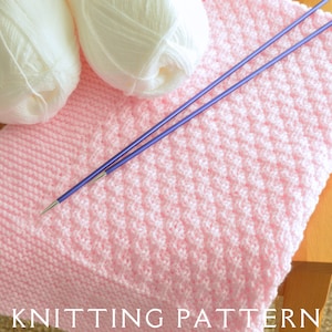 Baby Blanket Knitting Pattern D.K. Design 1 Instant PDF Download For You To Knit Yourself Easy Baby Blanket Knitting Patterns