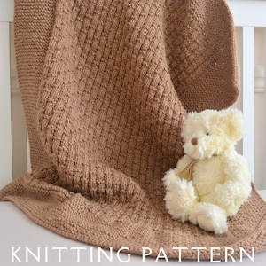 Billy&#39;s Blanket Knitting Pattern Aran Baby Toddler Blanket Easy Instant PDF Download For You To Knit Yourself
