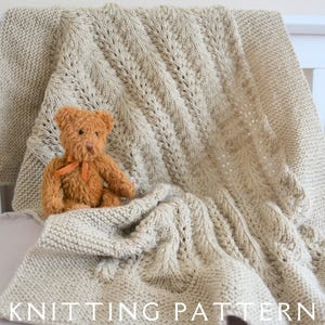 Mia&#39;s Blanket Knitting Pattern Aran Baby Toddler Blanket Easy Instant PDF Download For You To Knit Yourself