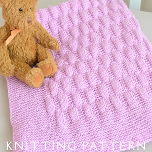 Easy Baby Blanket Knitting Pattern D.K. Design 14 Instant PDF Download For You To Knit Yourself Baby Blanket Knitting Patterns