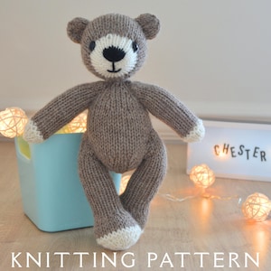 Teddy Bear Knitting Pattern Chester Bear Soft Toy PDF Pattern To Knit Yourself