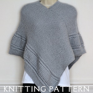 Poncho Knitting Pattern The Winding Lanes Poncho Women&#39;s Cable Wrap Ladies Cape 3 Sizes Instant PDF Download For You To Knit Yourself