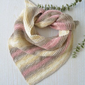 Bandana Style Triangle Scarf Knitting Pattern The Big Bandana Scarf Instant PDF Download For You To Knit Yourself