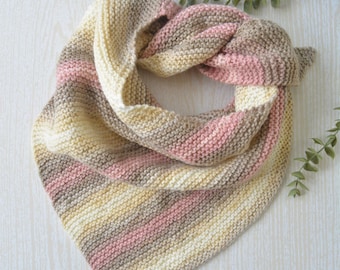 Bandana Style Triangle Scarf Knitting Pattern The Big Bandana Scarf Instant PDF Download For You To Knit Yourself