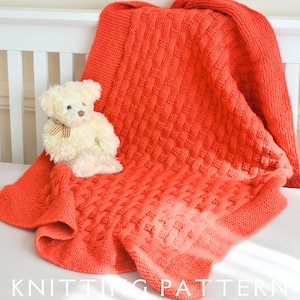 Easy D.K. Baby Blanket Knitting Pattern Design 9 Instant PDF Download For You To Knit Yourself Beginner Baby Blanket Knitting Patterns