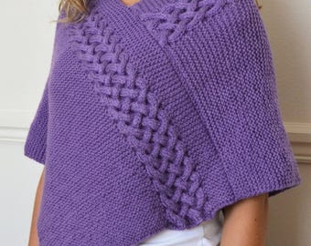 Poncho Knitting Pattern The Celtic Connection Poncho Women's Cable Wrap Ladies Cape 3 Sizes Instant PDF Download For You To Knit Yourself