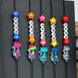 Star Cat Personalized Name Elastic Bookmark, Book Charm for Book, Journal Planner. Perfect Gift for Kid & Adult Book Lovers Bookworms