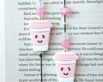 Strawberry Milk Cup Elastic Bookmark, Book Lover Gift