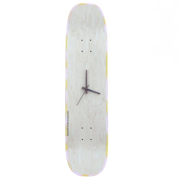 Horloge murale skateboard - Brut, Rose, Jaune