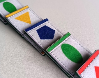 Montessori Felt Shape Matching Game: Toddler Domino, Busy Board
