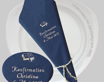 Personalisierte Servietten mit Namen-Aufdruck. Das Besondere für den festlich gedeckten Tisch.