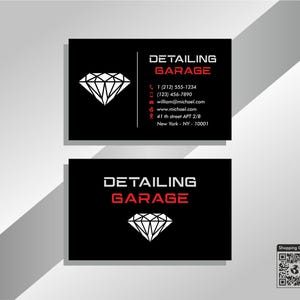Car Wash Business Card Template: Modern Detailing, Printable Canva Design (Downloadable)
