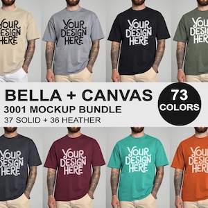 Bella Canvas 3001 TShirt Mockup Bundle, männlich BC3001 TShirt Mockup Bundle, Herren Basic Bella Canvas 3001 Mock, echt männlich Modell BC 3001