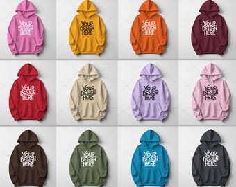 36X Hoodie Mockup Bundle, Flat lay Gildan 18500 Mockup Bundle, Hooded Sweatshirt Mock up Bundle  G 185 Gildan Hoodie Mock ups, Simple Hoodie