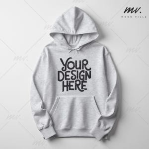 Gildan 18500 Ash Flatlay Hoodie Mockup, G18500 Ash Hooded Sweatshirt Mock up, Simple Flat Lay Ash Hoodie Mockup, Minimalist Aesthetic