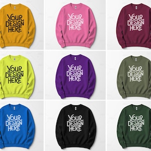 33X Sweatshirt Mockup Bundle, Flat lay Gildan 18000 Mockup Bundle, Crewneck Sweatshirt Mock up Bundle G 180 Gildan 18000 Sweater Mockups