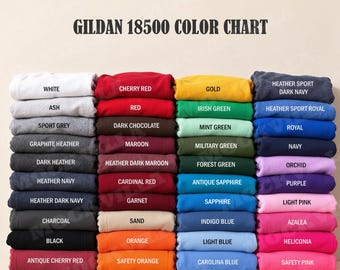 Gildan 18500 Color Chart, 40X Editable G18500 Hoodie Color Chart Mockup, Hoodie Color Guide, Digital Download
