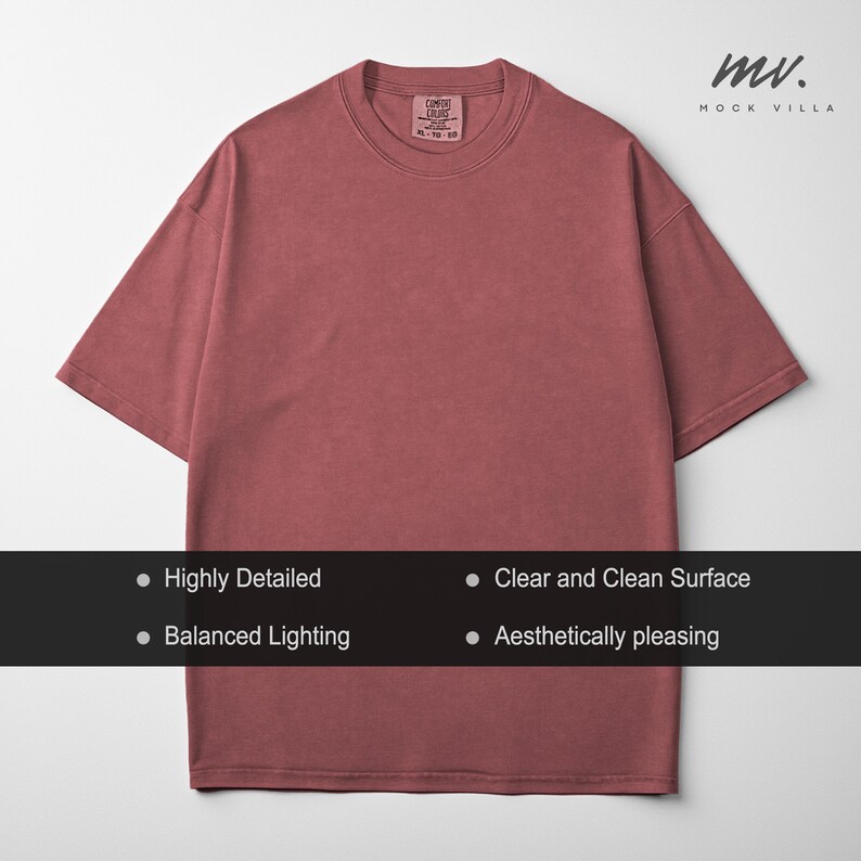 Comfort Colors C1717 Tshirt Flat Lay Mockup Bundle, CC 1717 T-Shirt Flatlay Mock-up Bundle, Real Product, Minimal Basic Simple Background