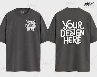 Comfort Colors 1717 Pepper Tshirt Mockup, Front And Back, CC1717 Pepper Tee Mock, Dual Mockup, Oversized , Unisex  Simple Aesthetic Mockup