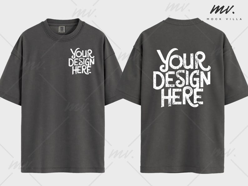 Comfort Colors 1717 Pepper Tshirt Mockup, Front And Back, CC1717 Pepper Tee Mock, Dual Mockup, Oversized , Unisex  Simple Aesthetic Mockup, Comfort Colors Pepper Front And Back Mockup