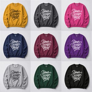 33X Gildan Sweatshirt Mockup Bundle, Flat lay Gildan 18000 Mockup Bundle, Crewneck Sweatshirt Mockup Bundle G 180 Gildan 18000 Sweater
