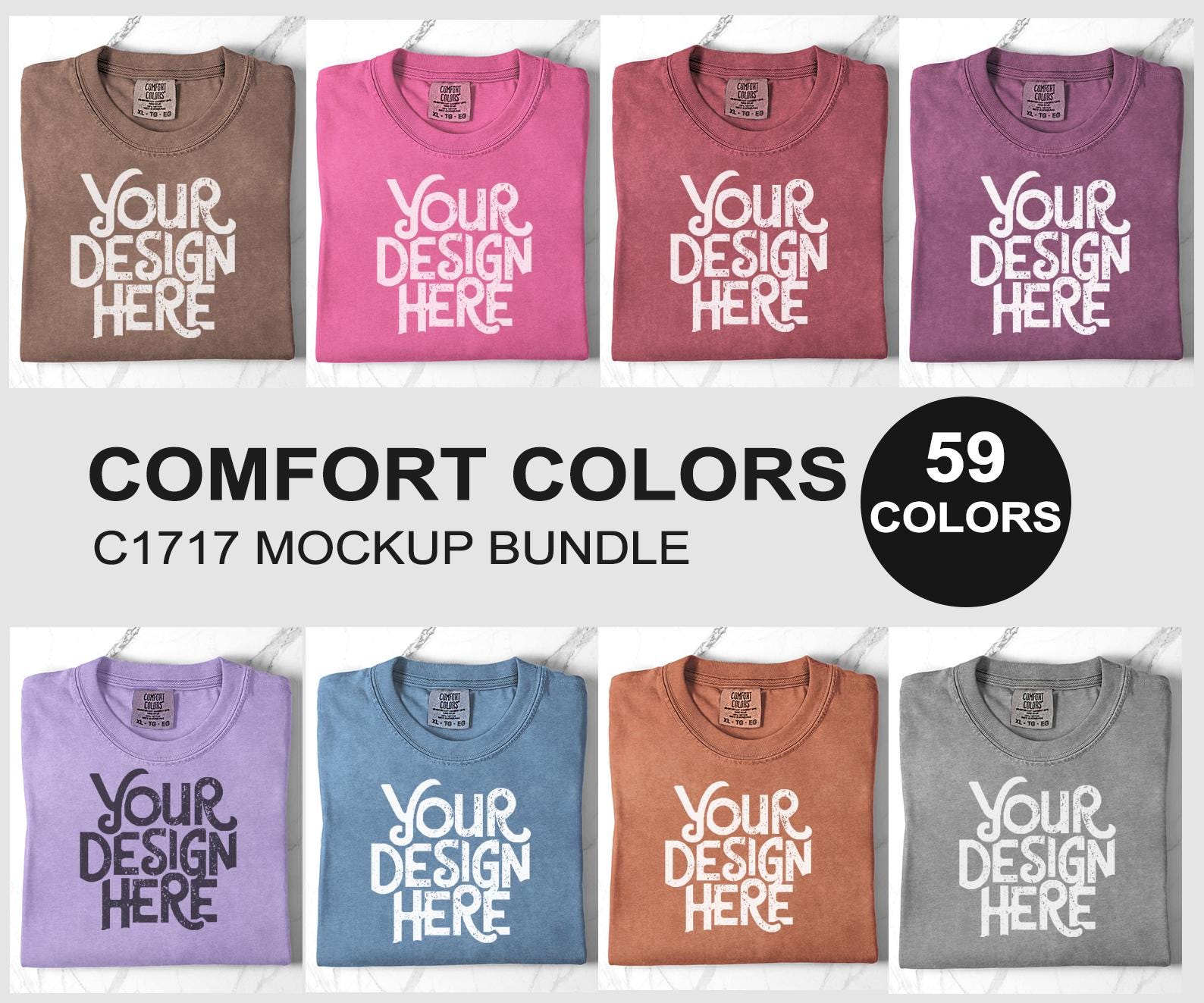 Comfort Colors C1717 Tshirt Mockup Bundle, C1717  Flatlay Mock-up Bundle, CC 1717 Mockup Template, Unisex 1717 Bundle, Minimal simple mockup
