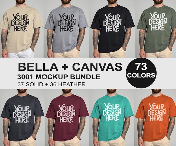Bella Canvas 3001 TShirt Mockup Bundle, Male BC3001 TShirt Mock-up Bundle, Mens Basic Simple Bella Canvas 3001 Mock, Real Male Model BC 3001