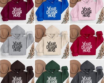 36X Gildan 18500 Hoodie Mockup Bundle, G185 Hooded Flat Lay Mock-up Bundle, Real Folded  Flatlay Mock Minimal Neutral Simple Aesthetic