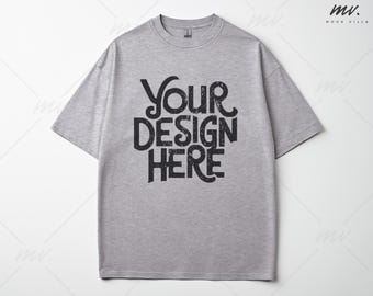 Sport Grey Gildan 5000 Tshirt Mockup, Flat lay Mockup T-Shirt, Unisex Heavy Cotton Tee Mock Up Sport Grey G5000 T-Shirt Mock up Simple Basic