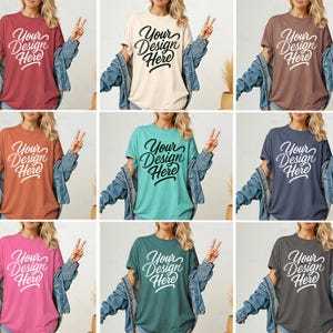 48X Comfort Colors 1717 Oversized T-shirt Mockup Bundle, C1717 Womens Mockup Bundle, Female Model Mockup, Garment dyed Womens tshirt Mockup.