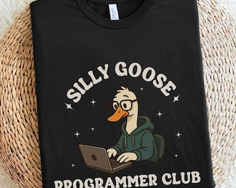 Silly Goose Programmer Club Tee, Funny Programmer Shirt, Geek Humor Clothing Nerdy Computer Science Student Gift | Coding Teacher Geeky Tee